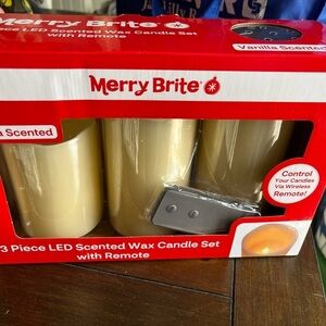 Merry Brite 3 Piece LED Candle Set With Remote, 4”, 5”, 6” - Ivory